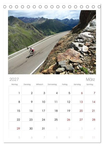 Produktbild: Tischplaner 2027 - Alpenp&auml;sse auf dem Rennrad "Himmlische Serpentinen" (A5 Tischkalender zum Aufstellen) CALVENDO