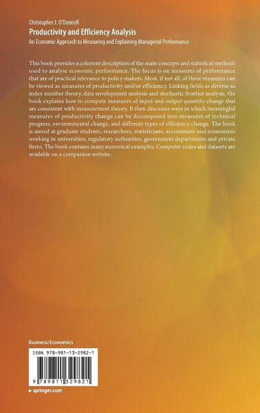 Produktbild: Productivity and Efficiency Analysis