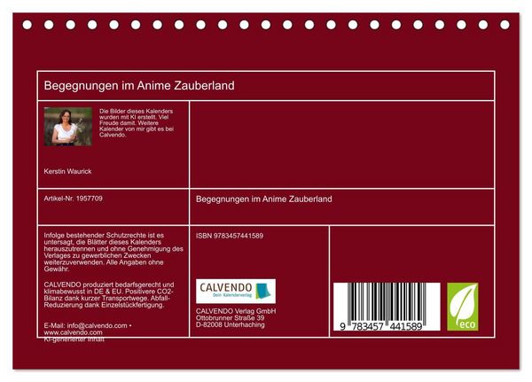 Produktbild: Begegnungen im Anime Zauberland (Tischkalender 2026 DIN A5 quer), CALVENDO Monatskalender