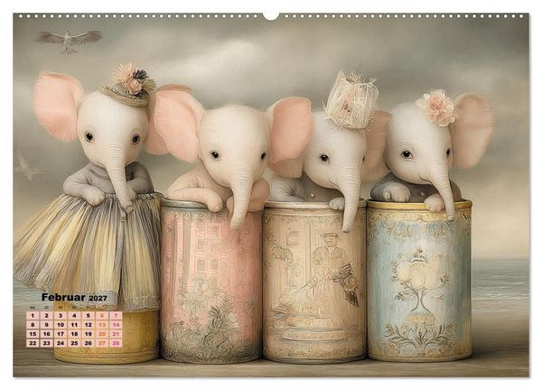 Produktbild: Ein m&auml;rchenhaftes Elefantenleben (hochwertiger Premium Wandkalender 2027 DIN A2 quer), Kunstdruck in Hochglanz