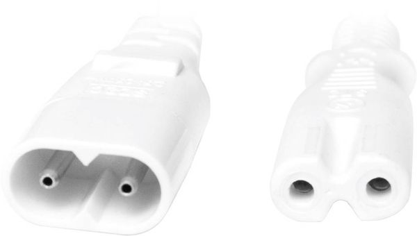 Produktbild: LogiLink Strom Verl&auml;ngerungskabel [1x Kleinger&auml;te-Stecker C8 - 1x Kleinger&auml;te-Buchse C7] 2.00 m Wei&szlig;