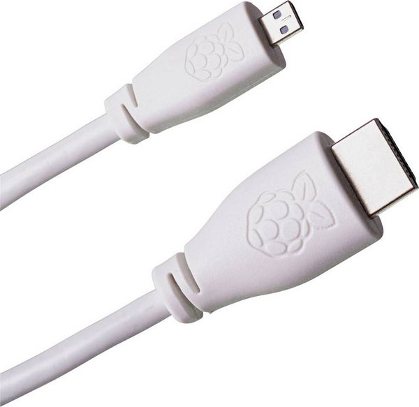 Produktbild: Raspberry Pi&reg; T7690AX HDMI-Kabel Raspberry Pi&reg; [1x HDMI-Stecker - 1x HDMI-Stecker D Micro] 2.00 m Wei&szlig;