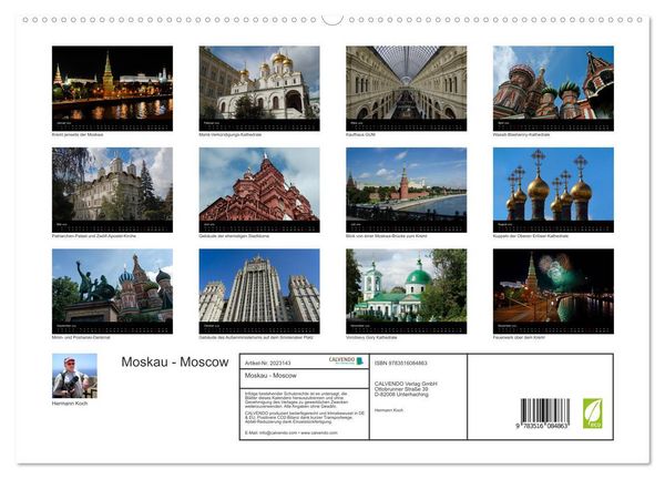 Produktbild: Moskau - Moscow (hochwertiger Premium Wandkalender 2026 DIN A2 quer), Kunstdruck in Hochglanz