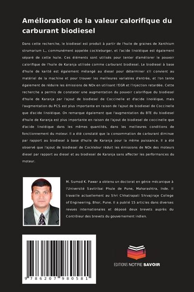 Produktbild: Am&eacute;lioration de la valeur calorifique du carburant biodiesel
