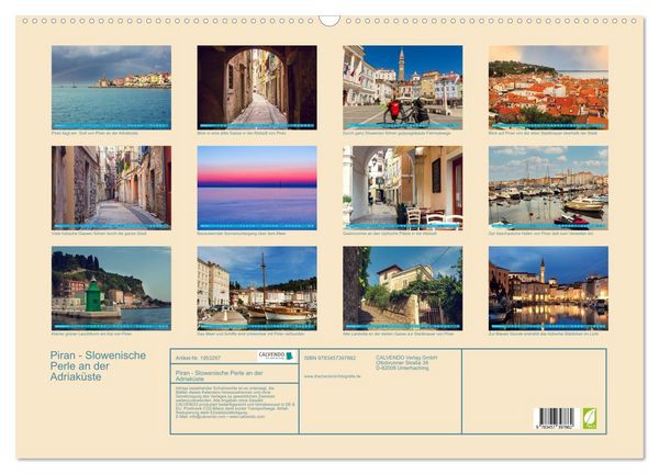 Produktbild: Piran - Slowenische Perle an der Adriak&uuml;ste (Wandkalender 2026 DIN A2 quer), CALVENDO Monatskalender