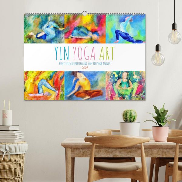 Produktbild: Yin Yoga Art - K&uuml;nstlerische Darstellung von Yin Yoga Asanas (Wandkalender 2026 DIN A2 quer), CALVENDO Monatskalender