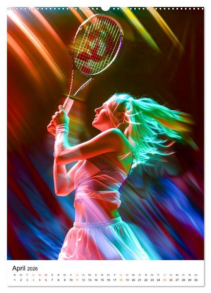 Produktbild: Tennis kreativ (hochwertiger Premium Wandkalender 2026 DIN A2 hoch), Kunstdruck in Hochglanz
