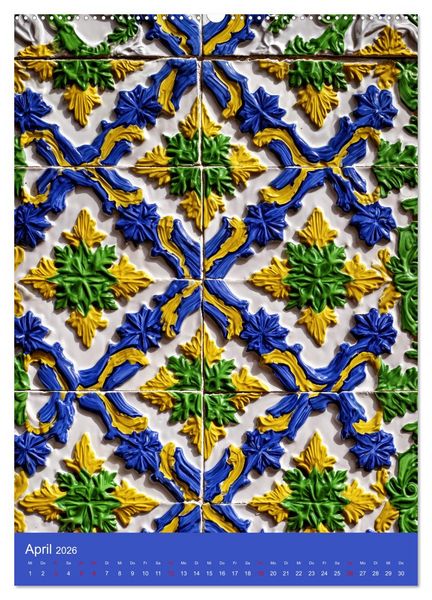 Produktbild: Portugiesischer Fliesen - Azulejos f&uuml;r Fliesenleger, Kunst- und Portugal-Liebhaber (hochwertiger Premium Wandkalender 2026 DIN A2 hoch), Kunstdruck in Hochglanz