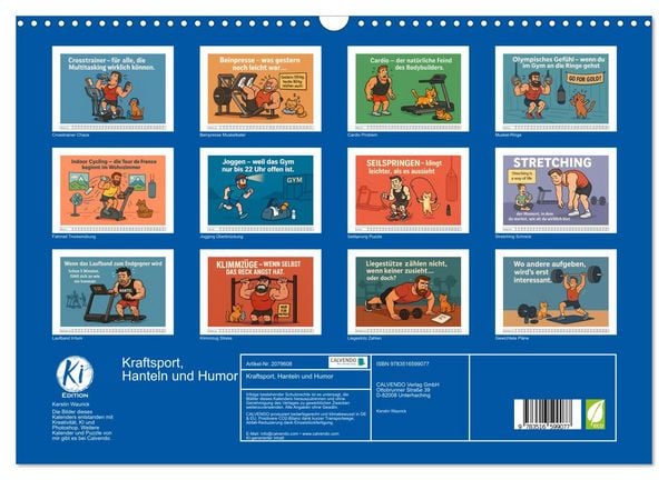 Produktbild: Kraftsport, Hanteln und Humor (Wandkalender 2026 DIN A3 quer), CALVENDO Monatskalender