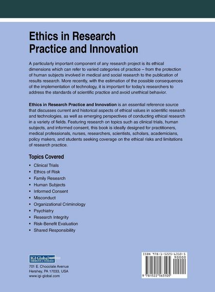 Produktbild: Ethics in Research Practice and Innovation