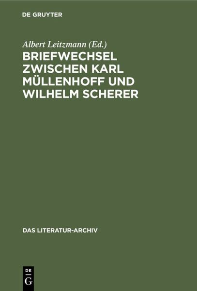 Produktbild: Briefwechsel zwischen Karl M&uuml;llenhoff und Wilhelm Scherer
