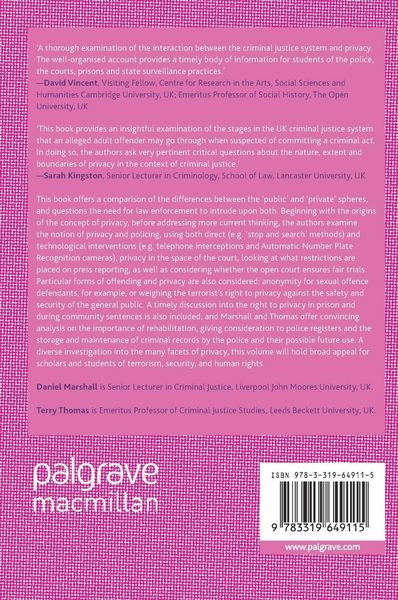 Produktbild: Privacy and Criminal Justice
