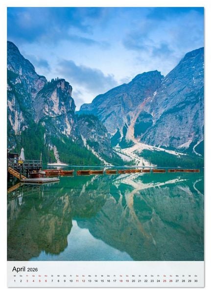 Produktbild: Pragser Wildsee - Der vielleicht sch&ouml;nste Bergsee der Dolomiten und S&uuml;dtirols (Tischkalender 2026 DIN A5 hoch), CALVENDO Monatskalender