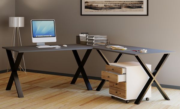 Produktbild: X Schreibtisch Eckschreibtisch L Form 160x130x50