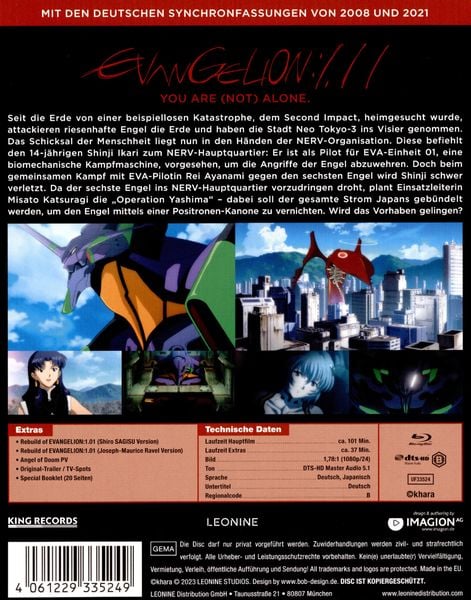 Produktbild: Evangelion: 1.11 - You are (not) alone - Mediabook - Special Edition