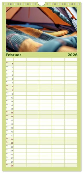 Produktbild: Familienplaner 2026 - Camping-Life und Abenteuer mit 5 Spalten (Wandkalender, 21 x 45 cm) CALVENDO