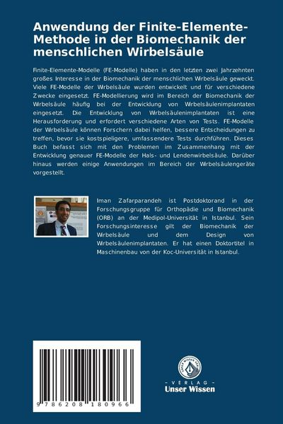 Produktbild: Anwendung der Finite-Elemente-Methode in der Biomechanik der menschlichen Wirbels&auml;ule