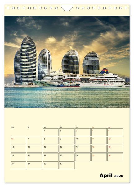 Produktbild: Kreuzfahrtschiffe - die Welt ist dein Ziel (Wandkalender 2026 DIN A4 hoch), CALVENDO Monatskalender
