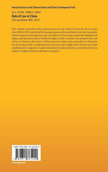 Produktbild: Rule of Law in China