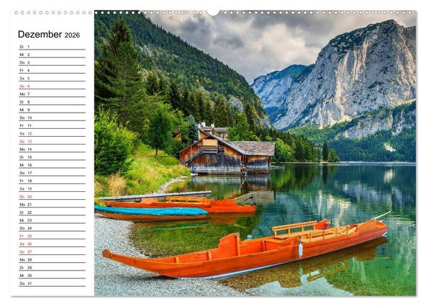 Produktbild: &Ouml;sterreich. Gr&uuml;&szlig;e vom Land der Berge und Seen (hochwertiger Premium Wandkalender 2026 DIN A2 quer), Kunstdruck in Hochglanz