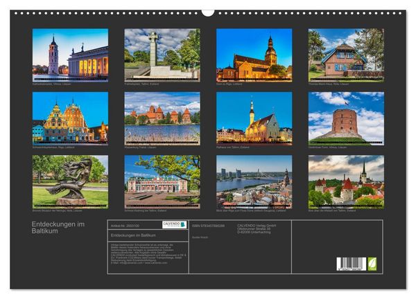 Produktbild: Entdeckungen im Baltikum (Wandkalender 2026 DIN A2 quer), CALVENDO Monatskalender