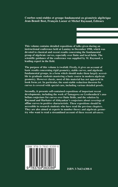 Produktbild: Courbes semi-stables et groupe fondamental en geometrie algebrique