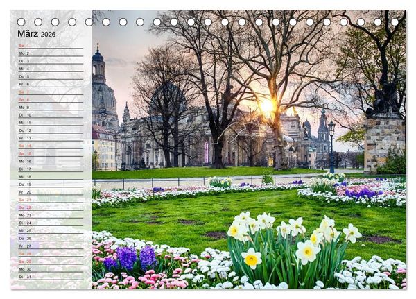 Produktbild: WUNDERVOLLES DRESDEN (Tischkalender 2026 DIN A5 quer), CALVENDO Monatskalender