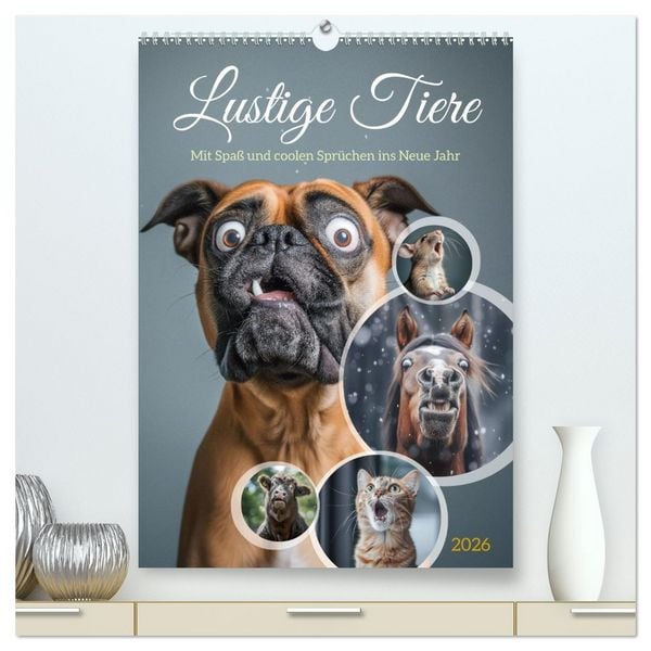 Produktbild: Lustige Tiere (hochwertiger Premium Wandkalender 2026 DIN A2 hoch), Kunstdruck in Hochglanz