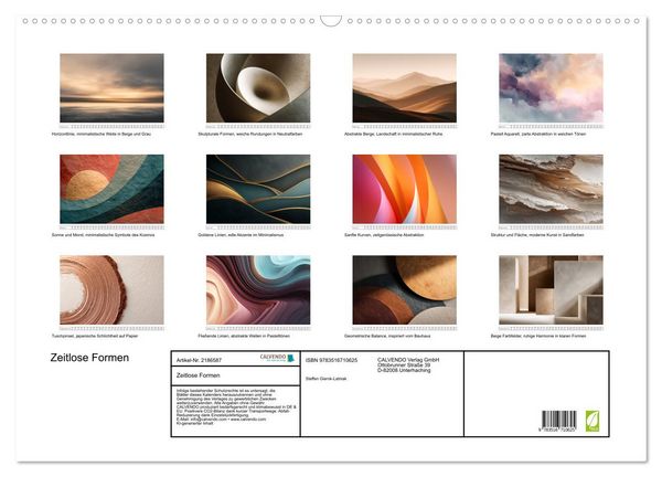 Produktbild: Zeitlose Formen (Wandkalender 2026 DIN A2 quer), CALVENDO Monatskalender