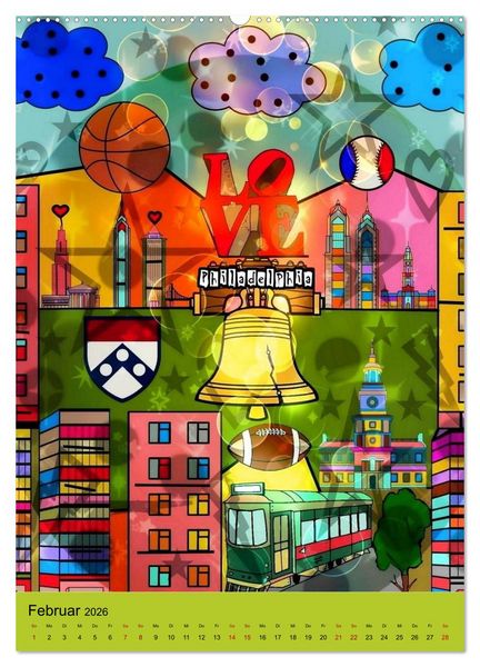 Produktbild: United States Pop Art von Nico Bielow (Wandkalender 2026 DIN A2 hoch), CALVENDO Monatskalender