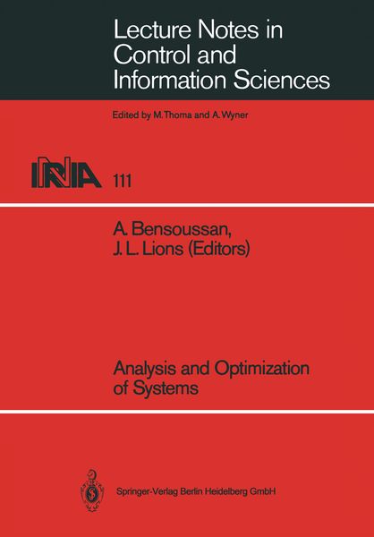 Produktbild: Analysis and Optimization of Systems