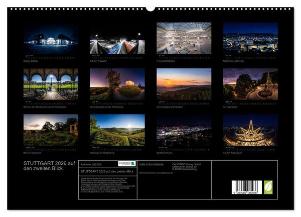 Produktbild: STUTTGART 2026 auf den zweiten Blick (hochwertiger Premium Wandkalender 2026 DIN A2 quer), Kunstdruck in Hochglanz