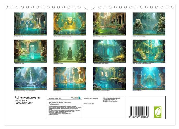 Produktbild: Ruinen versunkener Kulturen - Fantasiebilder (Wandkalender 2026 DIN A4 quer), CALVENDO Monatskalender