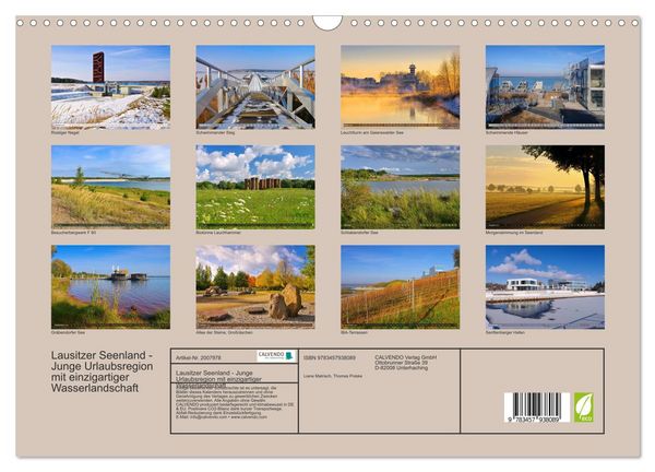 Produktbild: Lausitzer Seenland - Junge Urlaubsregion mit einzigartiger Wasserlandschaft (Wandkalender 2026 DIN A3 quer), CALVENDO Monatskalender
