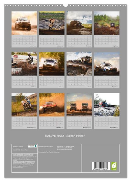 Produktbild: RALLYE RAID - Saison Planer (hochwertiger Premium Wandkalender 2026 DIN A2 hoch), Kunstdruck in Hochglanz