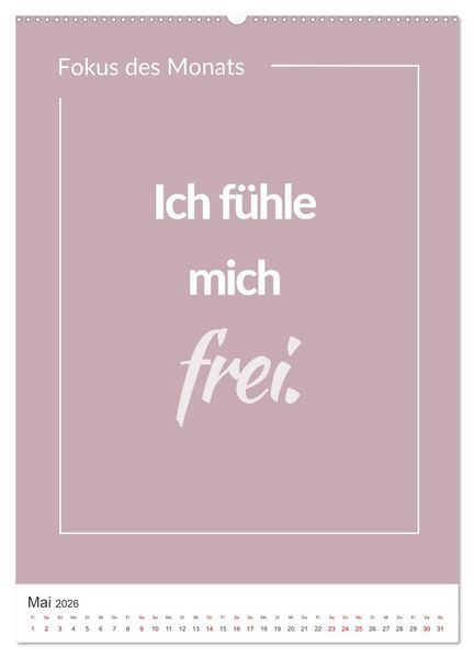 Produktbild: Achtsamkeitskalender: Mehr Achtsamkeit im Alltag mit dem Fokus des Monats (Wandkalender 2026 DIN A2 hoch), CALVENDO Monatskalender