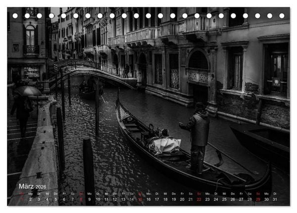 Produktbild: Venedig - Licht und Schatten (Tischkalender 2026 DIN A5 quer), CALVENDO Monatskalender