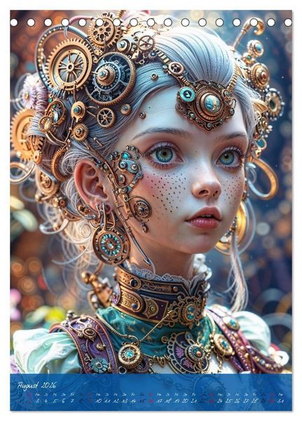 Produktbild: Fantasie-K&ouml;niginnen des Steampunk - Digitale Kunst (Tischkalender 2026 DIN A5 hoch), CALVENDO Monatskalender