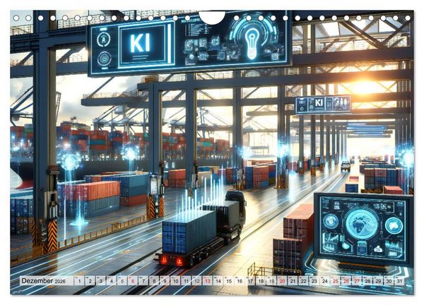 Produktbild: Die Zukunft im Hamburger Hafen: Visionen und M&ouml;glichkeiten von Morgen. (Wandkalender 2026 DIN A4 quer), CALVENDO Monatskalender