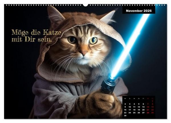 Produktbild: Katzen k&ouml;nnen alles, au&szlig;er traurig. (Wandkalender 2026 DIN A2 quer), CALVENDO Monatskalender