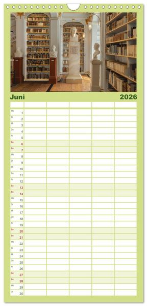 Produktbild: Familienplaner 2026 - Weimar - Kulturstadt im Herzen Europas mit 5 Spalten (Wandkalender, 21 x 45 cm) CALVENDO