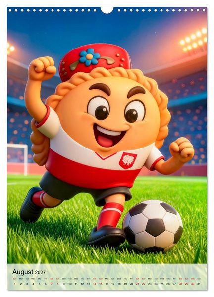 Produktbild: Funny Food Football - Creative Sports Characters (Wall Calendar 2027 DIN A3 portrait), CALVENDO 12 Month Wall Calendar