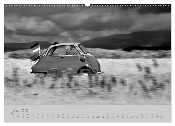 Produktbild: BMW Isetta 300 in schwarzwei&szlig; (Wandkalender 2026 DIN A2 quer), CALVENDO Monatskalender