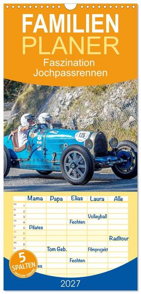 Produktbild: Familienplaner 2027 - Faszination Jochpassrennen mit 5 Spalten (Wandkalender, 21 x 45 cm) CALVENDO
