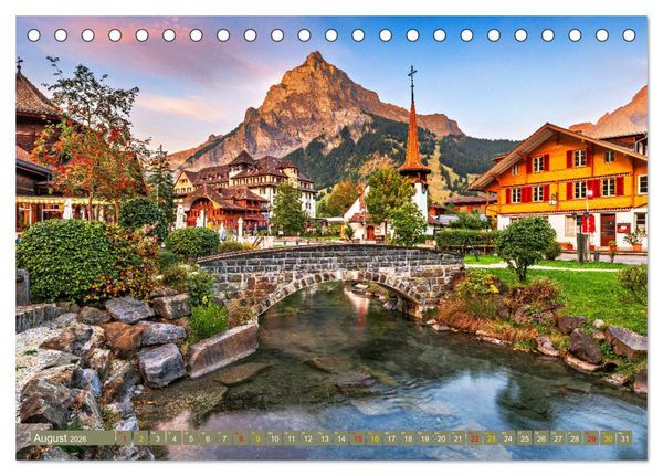 Produktbild: Berner Oberland - Ausflugsziele (Tischkalender 2026 DIN A5 quer), CALVENDO Monatskalender