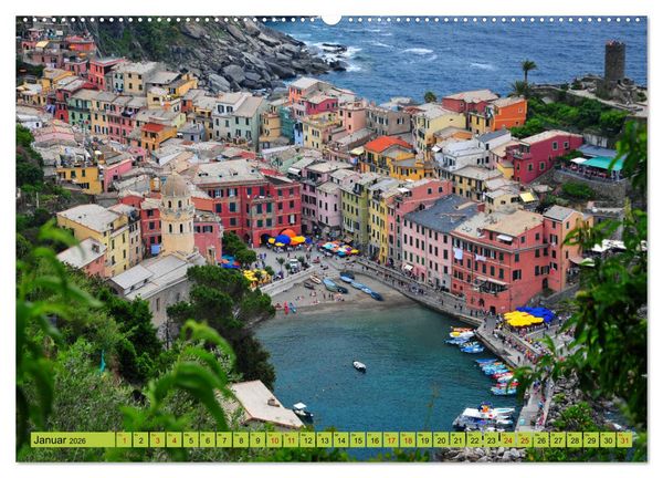 Produktbild: Cinque Terre - die bunten D&ouml;rfer Liguriens (hochwertiger Premium Wandkalender 2026 DIN A2 quer), Kunstdruck in Hochglanz