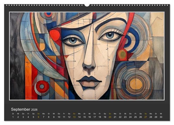 Produktbild: Frauenportr&auml;ts mit dekonstruktivem Ansatz (hochwertiger Premium Wandkalender 2026 DIN A2 quer), Kunstdruck in Hochglanz