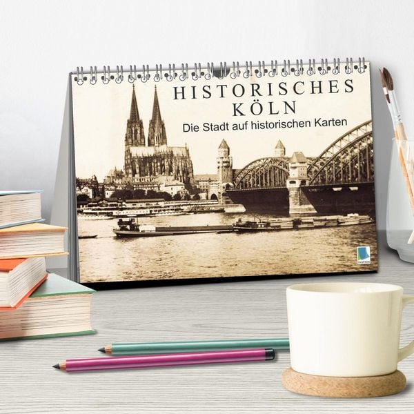 Produktbild: Historisches K&ouml;ln &ndash; Die Stadt auf historischen Karten (Tischkalender 2026 DIN A5 quer), CALVENDO Monatskalender