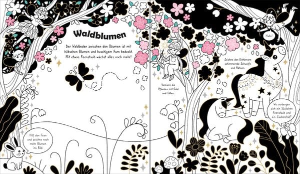Produktbild: Gold- und Silber-Malbuch: Im Zauberwald