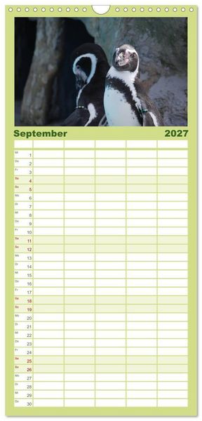 Produktbild: Familienplaner 2027 - Pinguine 2027 mit 5 Spalten (Wandkalender, 21 x 45 cm) CALVENDO